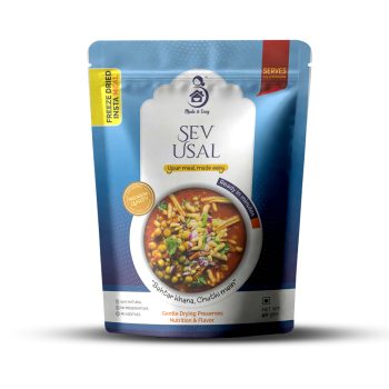 Instant Sev Usal ready meal served hot with crispy sev topping