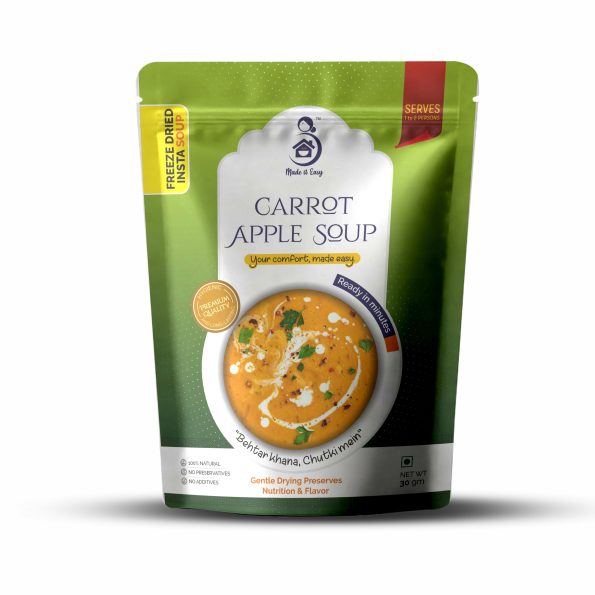 Carrot apple soup with natural sweetness and vibrant vegetable flavor